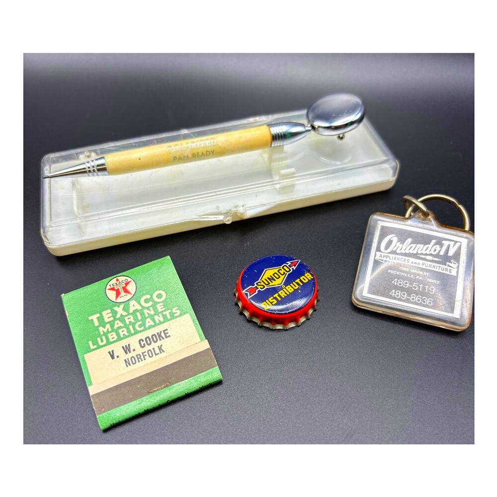 MCM Lot of 4 Items Small Promotional Items Sunoco Texaco Polarized 1950s-1980s